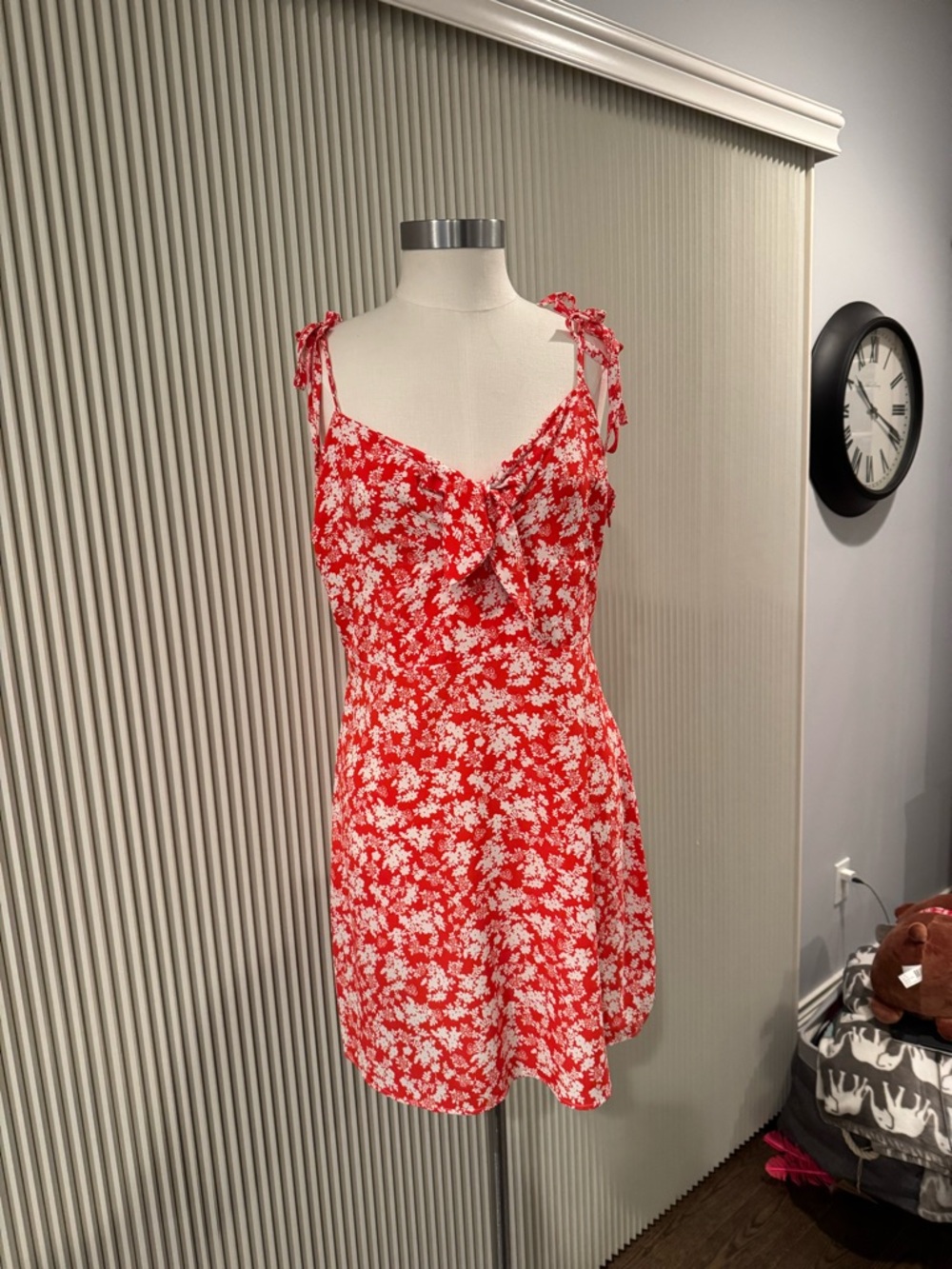 Cotton Candy Red and White Floral Sundress